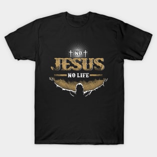 No Jesus No Life Christian Design T-Shirt